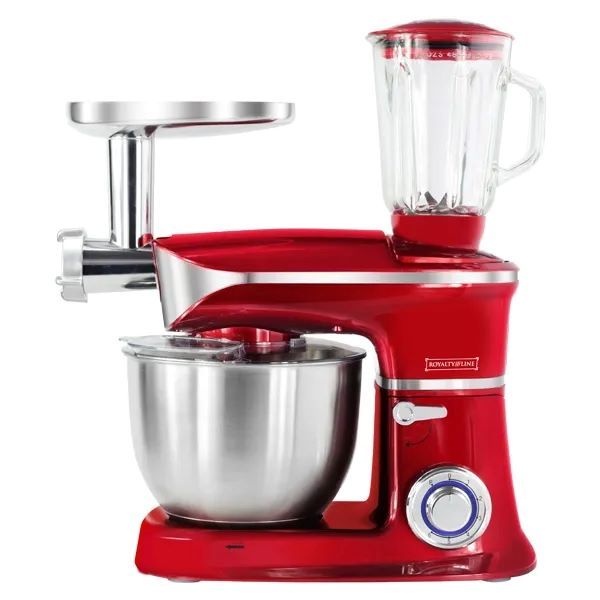 Royalty Line PKM2100BG 2100W Kitchen Mixer 7.5L with Meat Grinder &amp; Blender – Red
