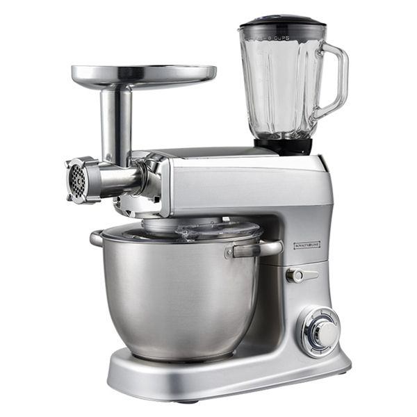 Royalty Line PKM2100BG 2100W Kitchen Mixer 7.5L with Meat Grinder &amp; Blender – Silver