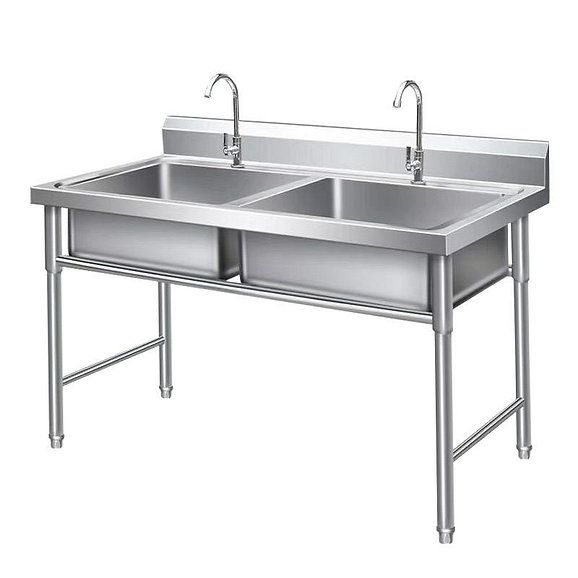 Commercial Stainless Steel Sink - Double Tanks