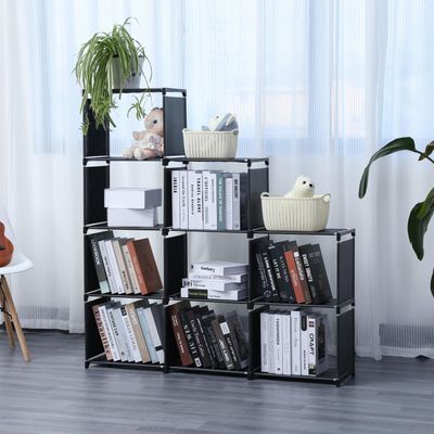 Herzberg HG-03350 9-Tier Corner Shelf BLACK - 125x125cm, 63kg Capacity