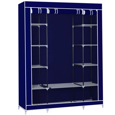 Herzberg HG-8009 Large Storage Wardrobe Blue - 12 Shelves, 65kg Capacity