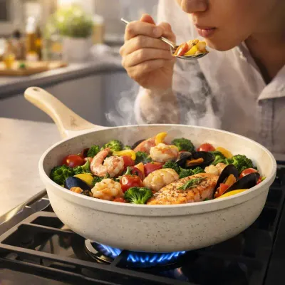 Just Perfecto JL-41: 2 Pieces Granite Frying Pan (24cm) - Biege