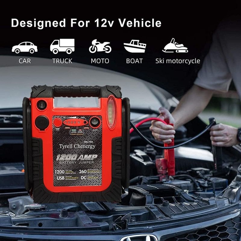 12V 1200A Peak Emergency Jump Starter with Air Compressor, Tyrell Chenergy