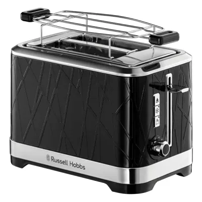 1050W 2-Slice Toaster with Frozen, Reheat &amp; Cancel, Russell Hobbs Structure 28091-56 (Black)