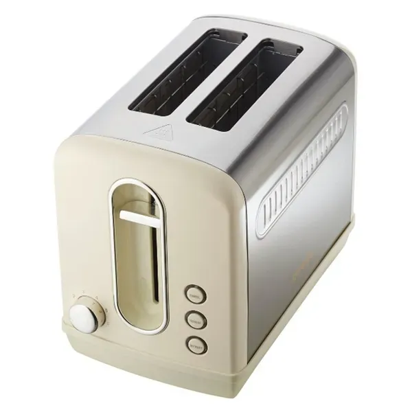 1100W 2-Slice Toaster with Reheat &amp; Defrost, Gorenje T1100CLI (Beige/Champagne)