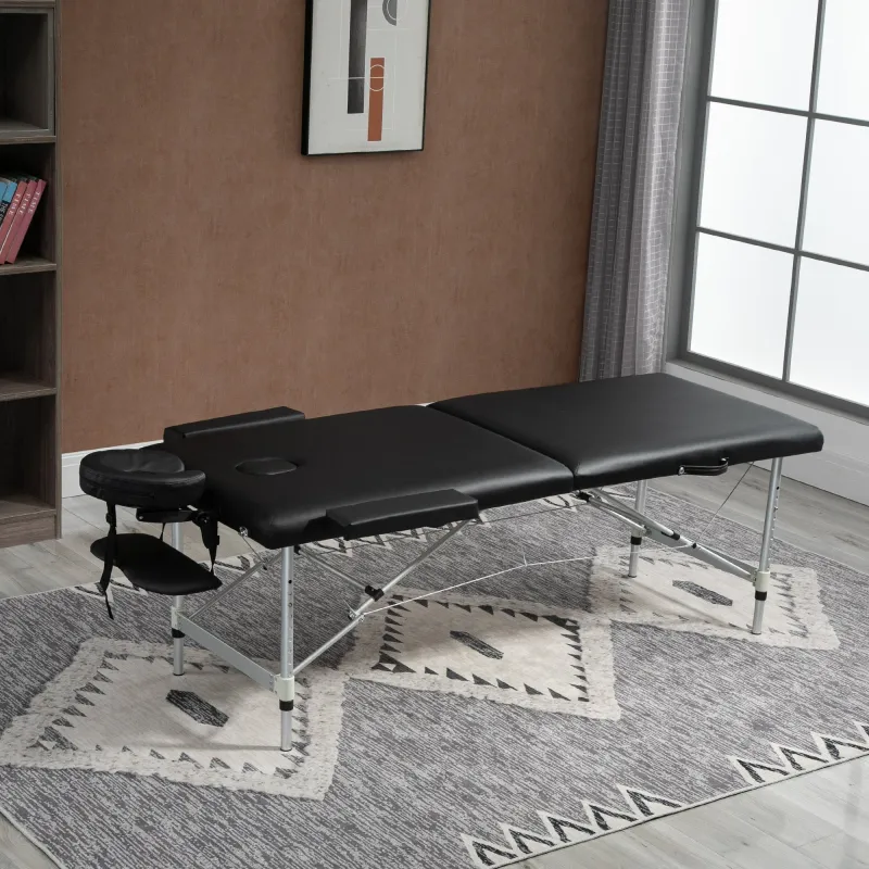 Professional Foldable Massage Table - Adjustable Height 225kg Capacity with Carrying Bag
