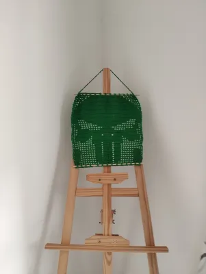 My Alien - Green Filet Crochet Wall Hanging 29x37cm