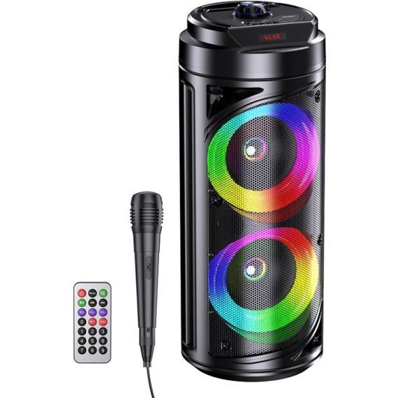 20W Bluetooth Rechargeable Speaker with USB/SD/AUX &amp; Microphone, KK-6201