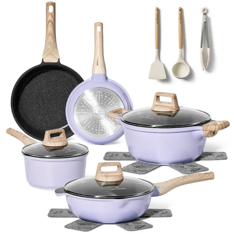 Just Perfecto JL-34 13-Piece Granite Coated Cookware Set - Blue