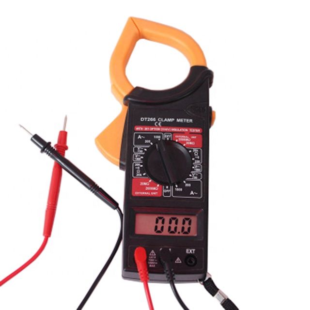 DT266 Digital Clamp Multimeter - AC/DC Voltage, AC Current, Resistance Tester