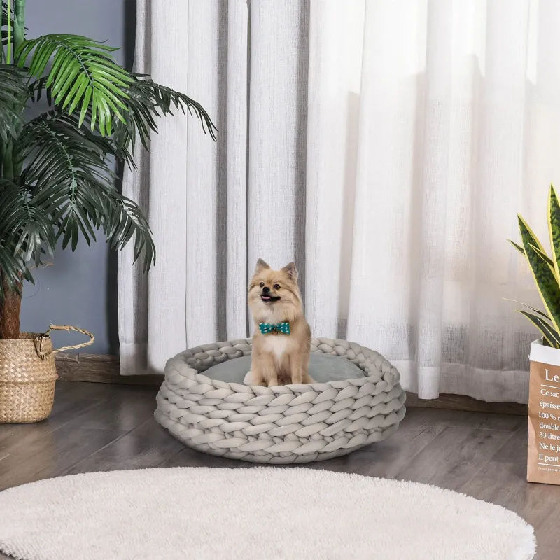 Cozzy Round Raised Pet Bed PP Cotton Washable – Grey Φ50x19cm Cozzy Round Raised Pet Bed PP Cotton Washable – Grey Φ50x19cm