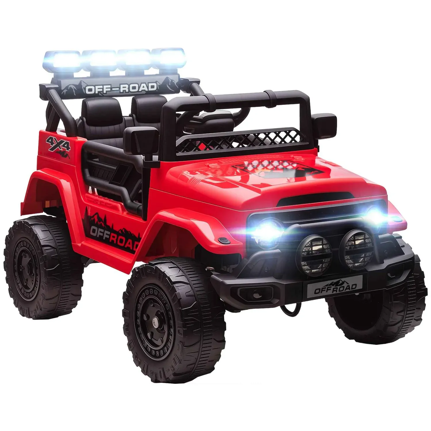 Children's Off-Road Vehicle with Lights, Horn, Belt and Remote Control, Made of PP and Metal, 99x66x68.5 cm, Red