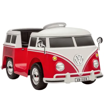 Volkswagen T1 Licensed Children's Electric Ride-On Car with MP3 Player, Metal and PP, 89x49x41.5 cm, Red
