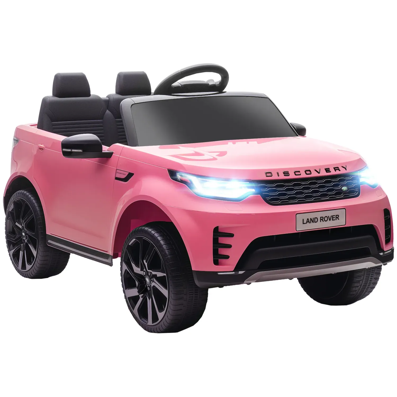 Electric Ride-On Toy Car for Kids, Land Rover License, with LED Headlights, Horn and Remote Control, 105x68.5x58 cm, Pink