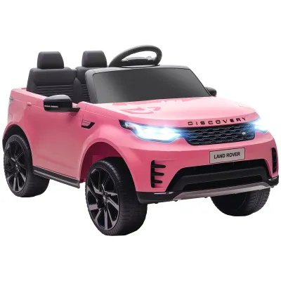 Electric Ride-On Toy Car for Kids, Land Rover License, with LED Headlights, Horn and Remote Control, 105x68.5x58 cm, Pink