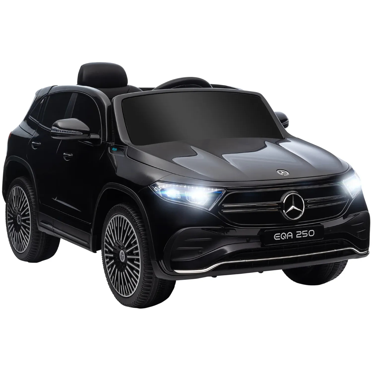 Electric Ride-On Toy Car for Kids Ages 3-8 with Remote Control, Headlights and Horn, Black
