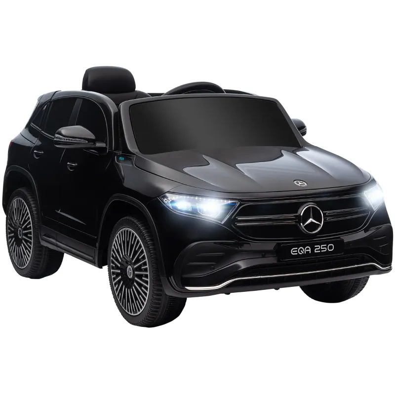 Electric Ride-On Toy Car for Kids Ages 3-8 with Remote Control, Headlights and Horn, Black