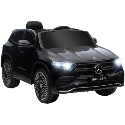 Electric Ride-On Toy Car for Kids Ages 3-8 with Remote Control, Headlights and Horn, Black