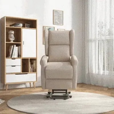 Electric Lift Recliner Chair, 135° Reclining, Load Capacity 200KG, Cream White