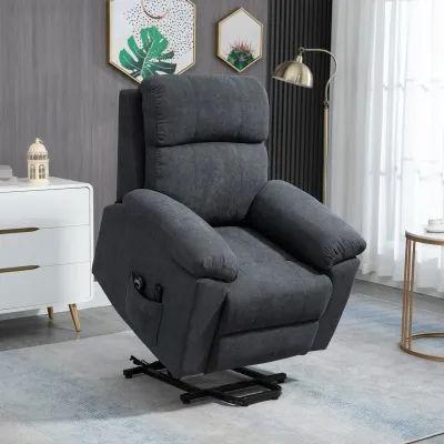 Lifting Recliner Armchair with 8-Motor Massage, Footrest &amp; Remote Control – Grey 89x99x103 cm