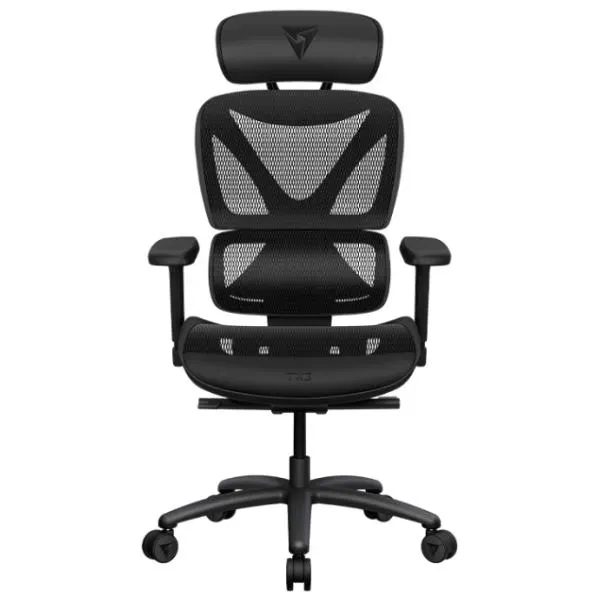 Mesh Gaming Chair with 3D Armrests Headrest Lumbar Support, ThunderX3 XTC Fabric Black