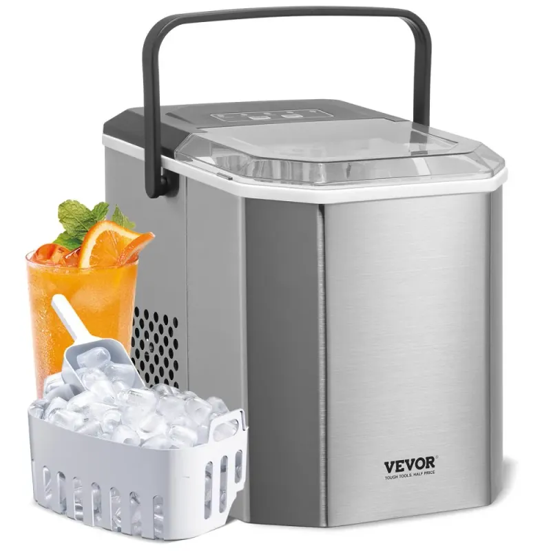 Portable Countertop Ice Maker 12kg/24h Self-Cleaning – VEVOR