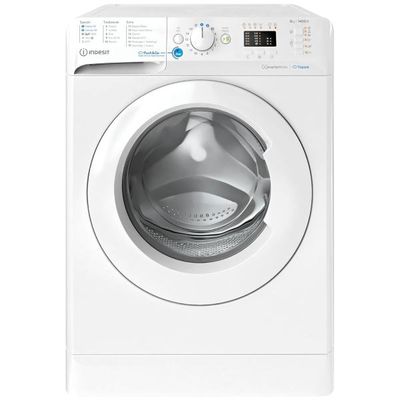8kg 1400rpm Front-Load Washing Machine with Steam, Push&amp;Go &amp; Energy Rating A – Indesit BWA81496XWV-IT