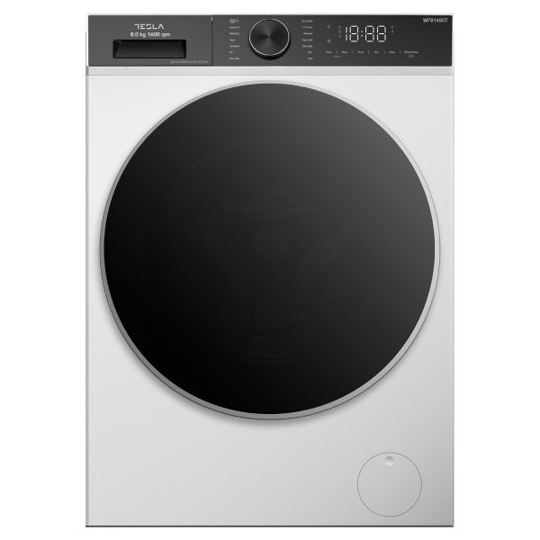 8kg 1400rpm Front-Load Washing Machine with Steam Care, Intelligent Washing &amp; Diamond Drum – Tesla WF81480T