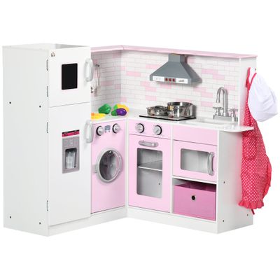 Toy Kitchen for Children 3-6 Years with Lights and Realistic Kitchen Utensils, in MDF and PP, 84x93…