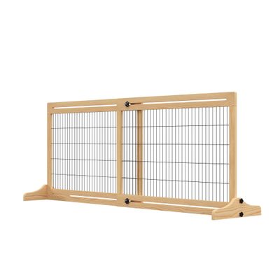 Extendable Wooden Indoor Dog Gate, 104-183x36x69cm, Wood Colour