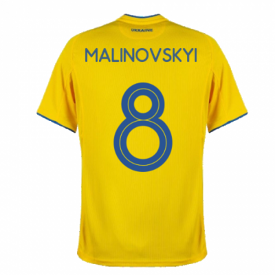 2021 Ukraine Home Soccer Jersey (Malinovskyi 8)