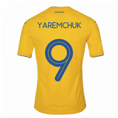 2021 Ukraine Home Soccer Jersey (Yaremchuk 9)