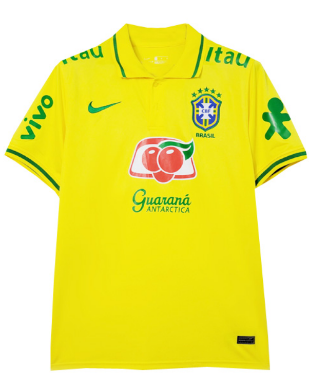 2022-23 Brazil Yellow Pre Match Polo Shirt