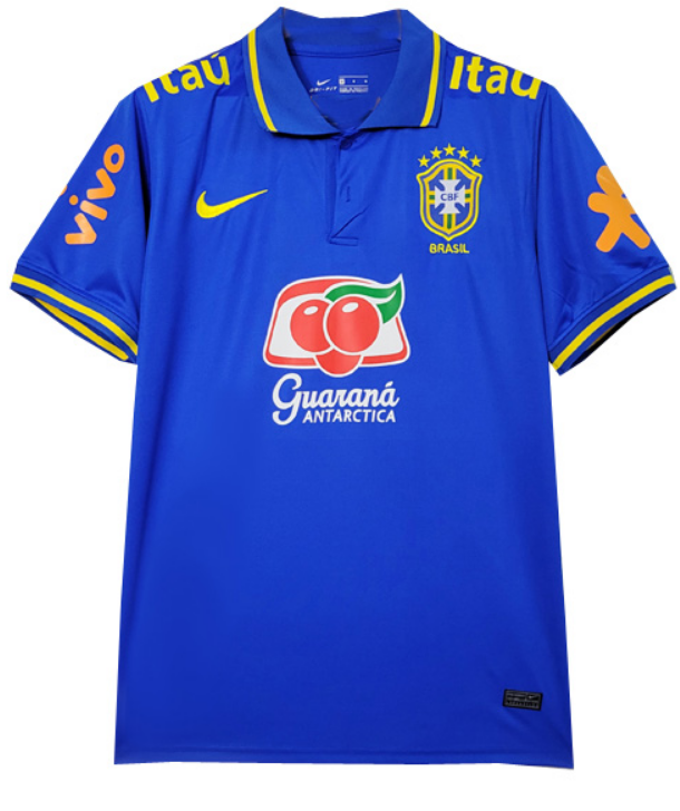 2022-23 Brazil Blue Pre Match Polo Shirt