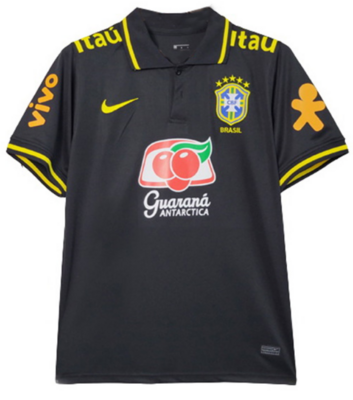 2022-23 Brazil Black Pre Match Polo Shirt