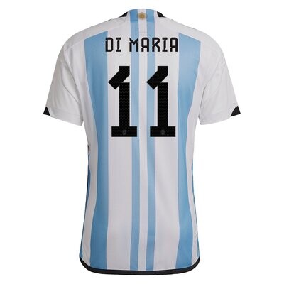 2022 World Cup Argentina Home Football Jersey Angel Di Maria