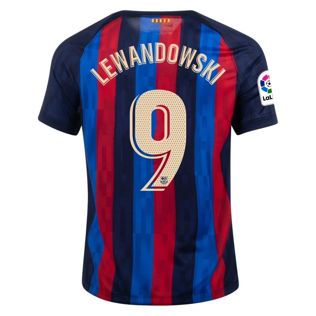 Barcelona 22-23 Home Player Version Jersey  Lewandowski 9