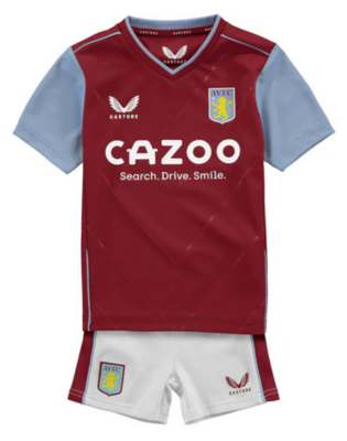 Aston Villa Home Youth Kids kit 22-23 Jersey and Shorts