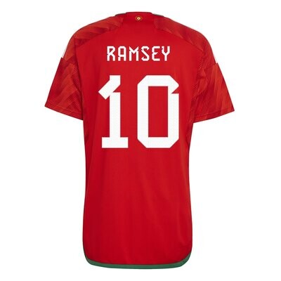 Wales 2022 World Cup Home Soccer Jersey Aaron Ramsey