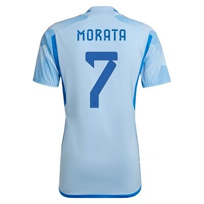 Spain 2022 World Cup Away Soccer Jersey Morata #7
