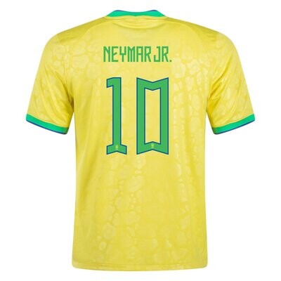 Brazil 2022 World Cup Home Soccer Jersey Neymar Jr. #10