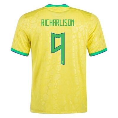 Brazil 2022 World Cup Home Soccer Jersey Richarlison #9
