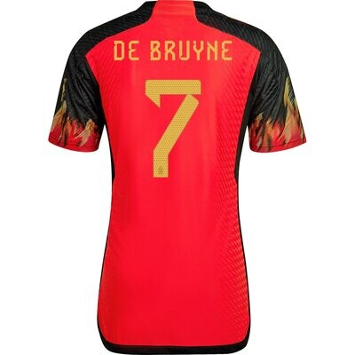 Belgium 2022 World Cup Home Soccer Jersey Player Version (EURO SIZING) DE BRUYNE #7