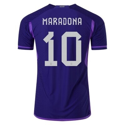 Argentina 2022 World Cup Away Jersey MARADONA 10 Player Version
