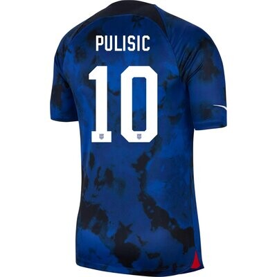 USA 2022 Away Player Version Soccer Jersey Pulisic 10 (EURO SIZING)