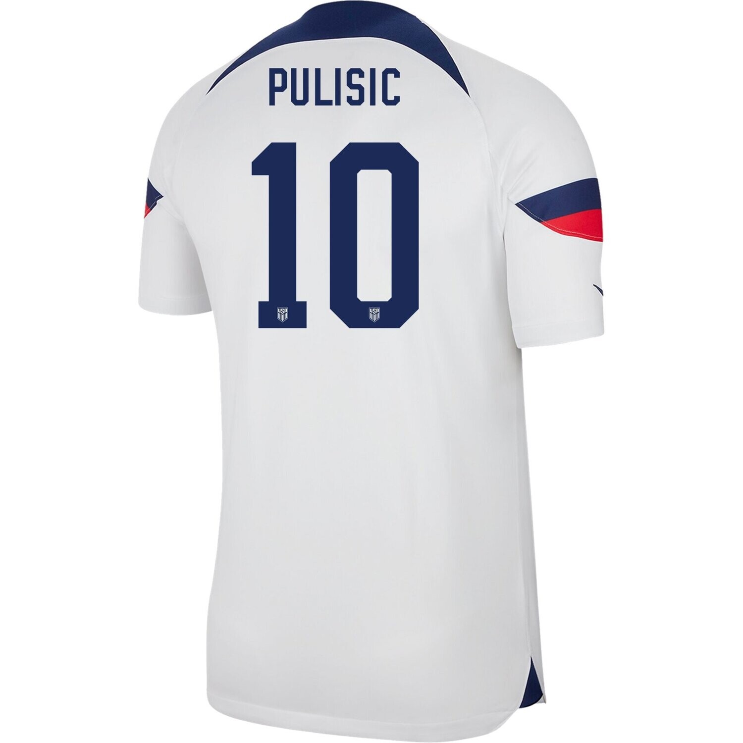USA 2022 Home Player Version Soccer Jersey Pulisic 10 (EURO SIZING)