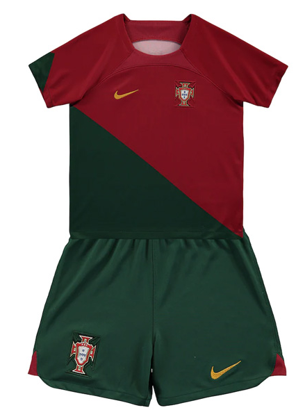 Portugal 2022 Home World Cup Jersey Kids Kit