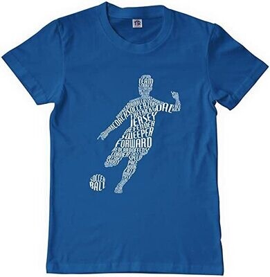 Big Boys' Soccer Player Typography Youth T-Shirt Royal Blue