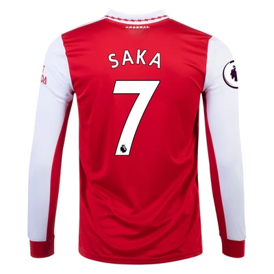 Bukayo Saka Arsenal Home Soccer Jersey Shirt 22-23 Long Sleeve