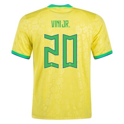 Vini Jr. Brazil World Cup Home Soccer Jersey 2022